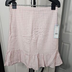 Cotton Pink checkered 22 Inch length skirt